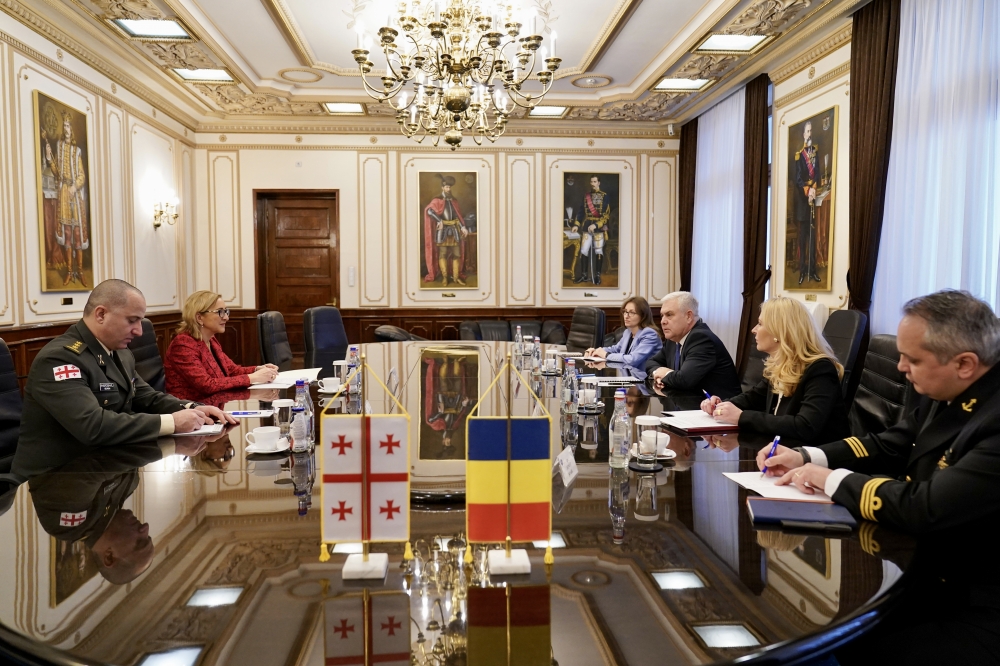 Primirea ambasadorului Georgiei la București, la sediul MApN